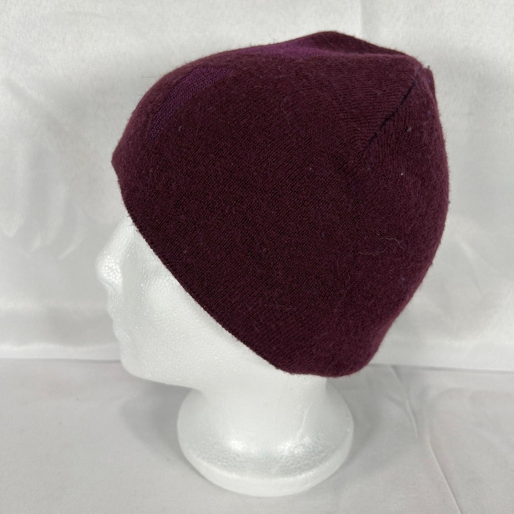 Armani Exchange AX Burgundy Purple Virgin Wool Blend Knit Beanie 954652-2F302